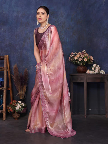 Ethnic Motifs Zari Woven Design Banarasi Saree
